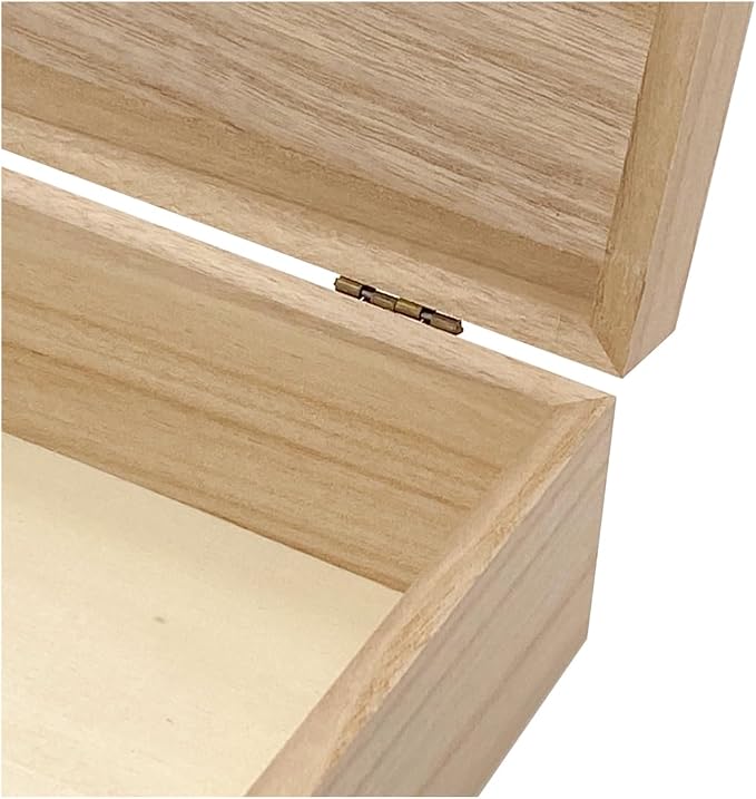 24 Pack Unfinished Wood Box with Lid Crafts 8.3 x 6 x 2.7 Inches Wooden Box for DIY Arts Project - Image 3