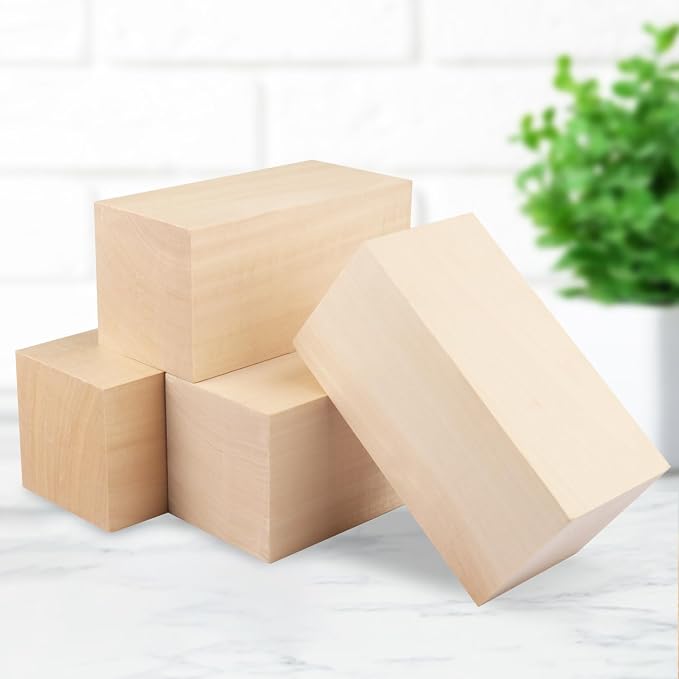 6 Pack Basswood Carving Blocks, 6x3x3 Inches Basswood Blocks for Beginner to Advanced Carvers, Ideal for DIY Projects and Gifts, Soft and Smooth, Easy Whittling and Carving,by GNIEMCKIN - Image 4