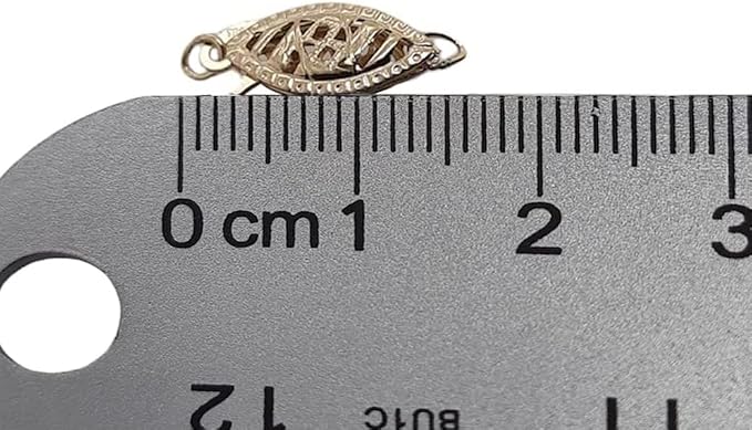 14K Solid Yellow Gold Marquise Filigree Safety Clasp, 16MM by CRAFT WIRE | 1pc, 14K Solid Yellow Gold Marquise Filigree Clasp, Gold Clasp for Pearl or Bead Strands, Connector for Jewelry Made in USA - Image 3