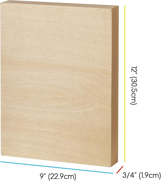 MEEDEN Unfinished Wood Canvas Board: 3/4” Deep 9x12” Wooden Canvas Panel Pack of 4 - Blank Cradled Wood Art Board for Painting - Image 2