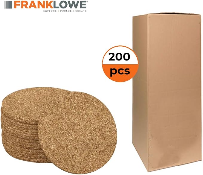 Flowe Cork Tiles, Self-Adhesive Backing for Coasters, Tiles, Wall Bulletin Boards, Natural, (3" Diameter) (200) - Image 6