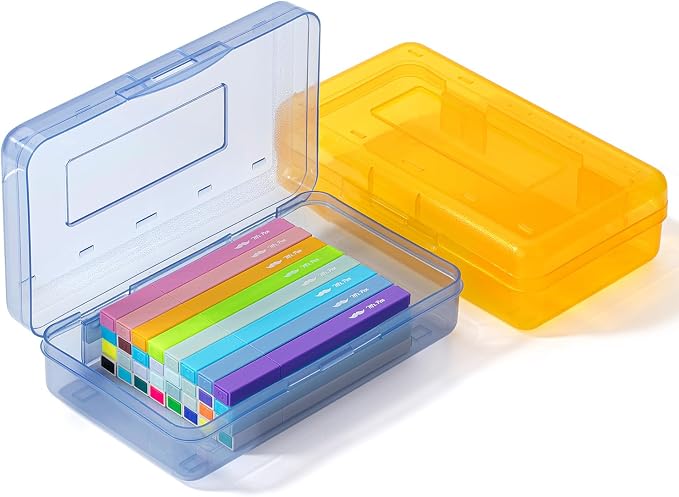 Mr. Pen- Plastic Pencil Case Box, 2 Pack, Large Crayon Marker Pen Organizer | Plastic Bead Organizing Container with Snap-Tight Lids, Clear Craft Storage Boxes, School Supplies by MrPen