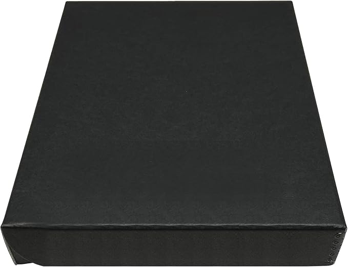 Golden State Art, Clamshell Archival Folio Storage Box 9x12 Inch, Black | Acid-Free Photo Box with Metal Edge Corner, Preserve And Store Paper Documents Cards Prints Arts and Crafts DIY Projects by GoldenStateArt