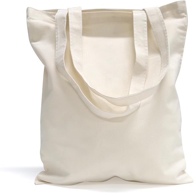 Morcheiong 20 Pack Cotton Canvas Bag Blank Tote Canvas Bags Reusable Grocery Shopping Bags, Suitable for DIY Craft, Promotion, Gift, Shopping, Advertising, Drawing, Grocery, Activity by Morcheiong