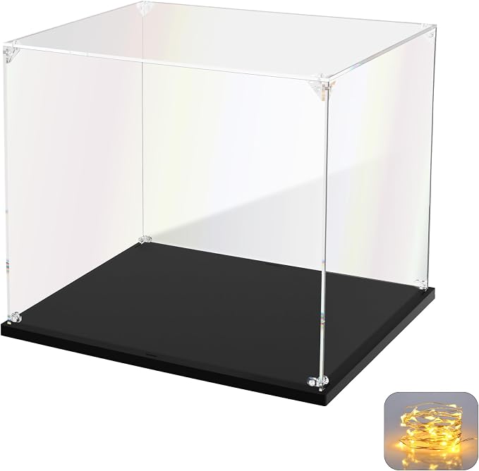 KOLIPI Acrylic Display Case for Collectibles, Clear Box 11.5x9.5x10 in | Plexiglass Box for Lego Figures Dolls Models, Dustproof Protection, Stable and Stackable, Assembly Required by KOLIPI