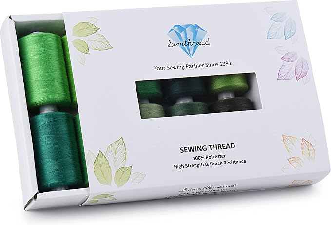 Simthread All Purposes Sewing Thread, 10 Spool Assorted Green Series 1000 Yards Each Bobbin Polyester Thread for Sewing, Handy Polyester Sewing Threads for Sewing Machine - (Natural Green Series) - Image 6