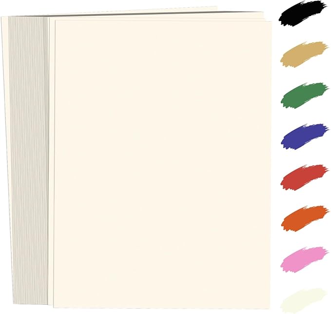 100 Sheets Beige Card Stock 8.5 x 11in,250GSM 92lb Cardstock Card Stock Construction Paper,Heavy Weight Printer Paper for Invitations, Stationery Printing, Scrapbooking,Crafts, DIY Cards by UZLUbuywithconfidence