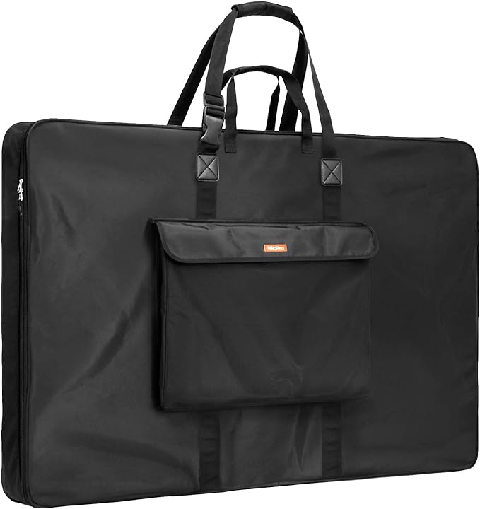 Nicpro Large Art Portfolio Bag 35 x 43 in, Nylon Artist Storage Case | Adjustable Shoulder Strap, Waterproof Carrying Bag for Professional Artwork Sketch Drawing Canvas Photography Poster by Nicpro