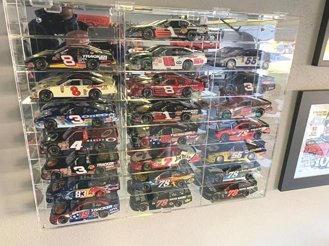 Clear Acrylic Display Case for 1:24 Scale Diecast Toy Model Cars Hot Small Toy Wheels Storage Showcase, 98% UV Protection, 4mm Thick Acrylic 24 Compartments, - Image 5