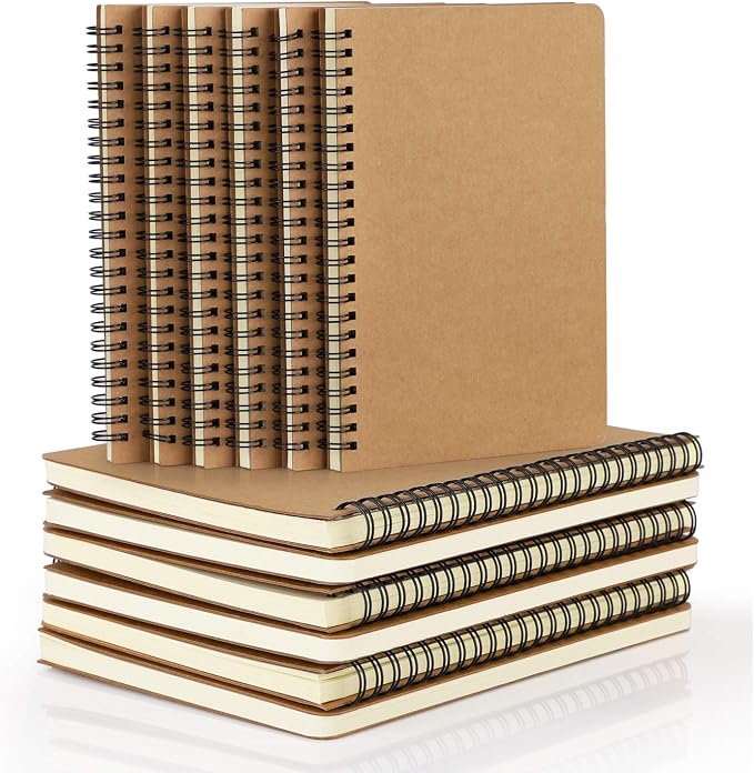 EUSOAR Spiral Journal Notebook, A5 12 Pack 5.5" x 8.3" 120 Pages Lined Travel Writing Notebooks Journal, Memo Notepad Sketchbook, Students College Office Business Subject Diary Ruled Book Journal by EUSOAR
