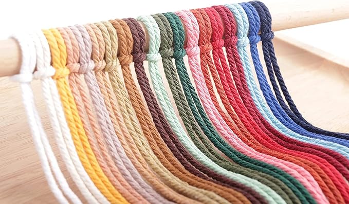 NOANTA Khaki Macrame Cord 4mm x 109yards, Colored Macrame Rope, Cotton Cord Macrame Yarn, Colorful Cotton Craft Cord for Wall Hanging, Plant Hangers, Crafts, Knitting