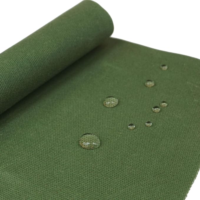 16 OZ Waxed Canvas Duck Fabric by The Yard Craft Upholstery Tan Fabric,100% Cotton One Yard (Green, 36x58 inch) - Image 8