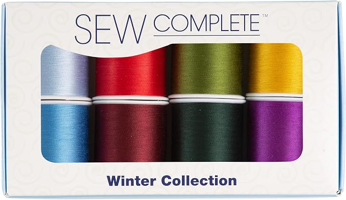 Superior Threads Multicolor Assorted Polyester Thread Set - 8 Spools | 300 yard spools of 50 weight thread for machine sewing and handsewing - Winter color - Image 2