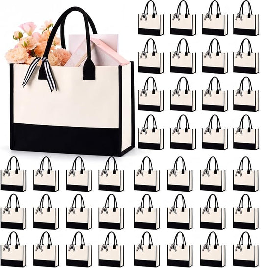 Sweetude Canvas Tote Bags for Women Classic Initial Beach Bags with Handles Sublimation DIY Blank Personalized Tote by Sweetude