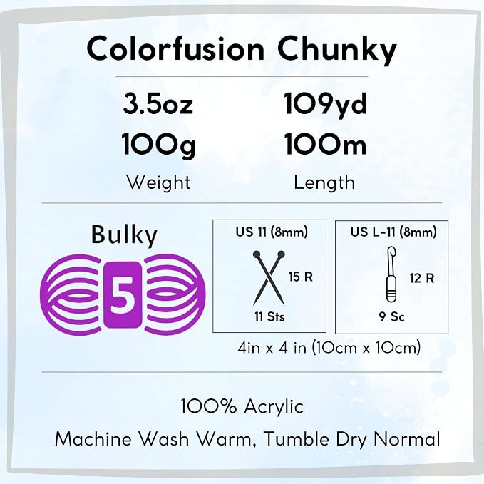 Premier Yarns Colorfusion Chunky Vintage 1174-15 | 3 Skeins, Same Dye Lot, Project Bag, #5 Bulky-Chunky, 100% Acrylic, Ideal for Crochet or Knitting Afghans, Blankets, Throws - Image 4