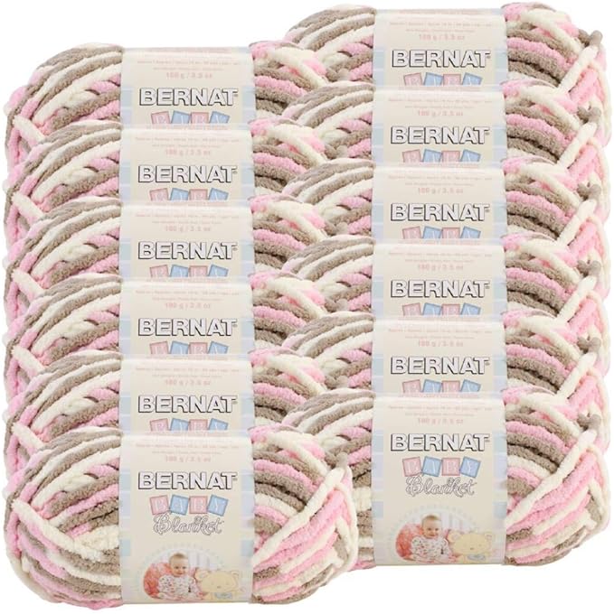 Bernat Baby Blanket Yarn-12/Pk-Petunias, 12/Pk, Petunias 12 Pack by Bernat