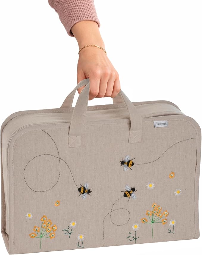 Hobby Gift Project Case Sewing and Yarn Storage Bag with Handles Internal Pockets and Organiser Inserts for Knitting Crochet Craft Classes and Travel | Double Handles, Internal Pockets, Organiser Inserts, For Knitting Crochet Craft Classes and Travel - Image 7