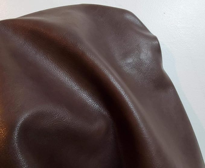 NAT Leathers | Brown Soft Faux Leather Fabric Sheet PU (Peta Approved Vegan) | 4 Yards (144 x 54 inches) Cut by the Yard | Synthetic Pleather 0.9mm Smooth Nappa Upholstery | 144"x54" - Image 2