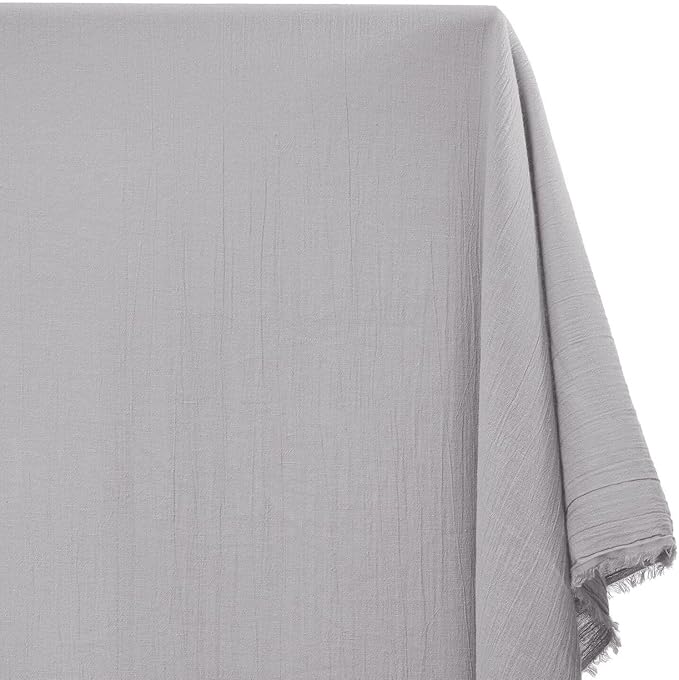 AK TRADING CO. 50" Wide 100% Cotton Island Breeze Gauze Fabric by The Yard – Lightweight, Breathable Material for Apparel, Crafts, Home Décor, Photoshoots, & DIY Projects (Silver, 5 Yards) - Image 2