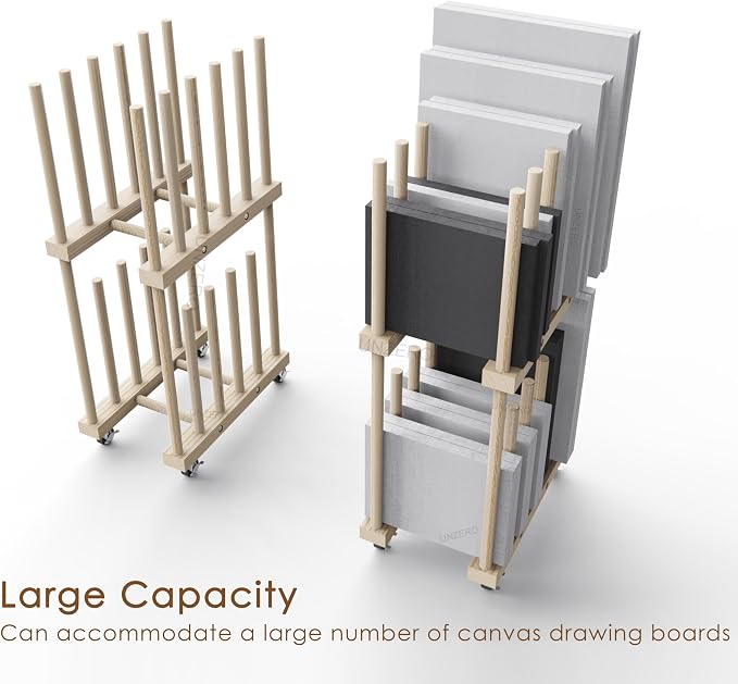 Art Storage Rack - Canvas & Paper Storage Stand with Handle & Caster Wheels for Art Studios & Gallery - Image 5