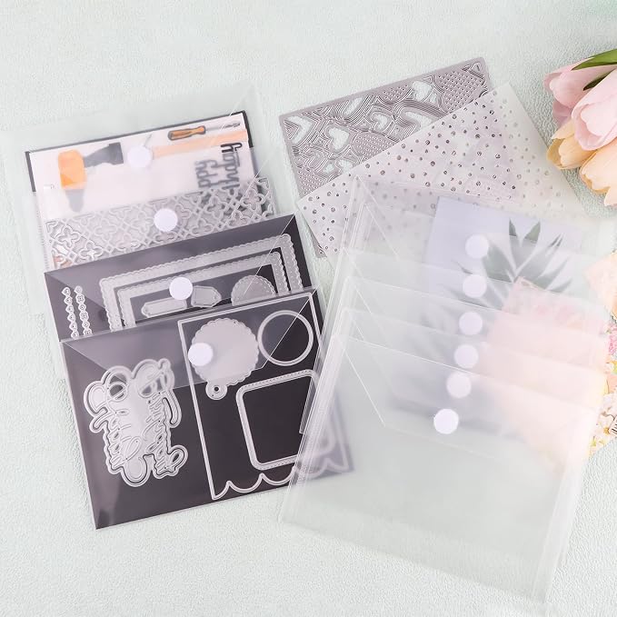 BAOFALI 30 Pcs/Set 7x5inch Clear Stamp and Die Storage Pockets, Stamp Storage Bags, Plastic Envelopes, DIY Scrapbooking Storage Die Cuts for Stencil Storage Card Making Cutting Dies - Image 7