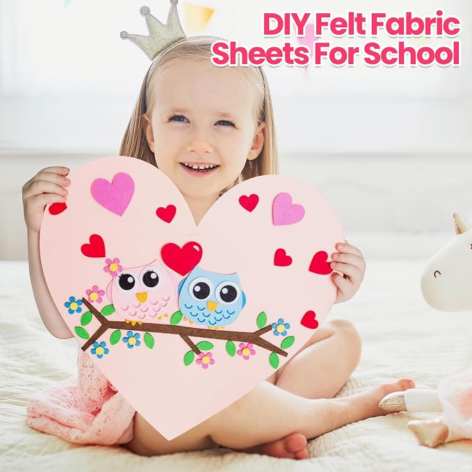 Reginary 120 Pcs 8 x 10 Inch Felt Sheets Bulk for Craft 40 Assorted Color Felt Fabric Squares Stiff Paper for Back to School Fall Festival Holiday DIY Craft Sewing Patchwork (Classic) - Image 6