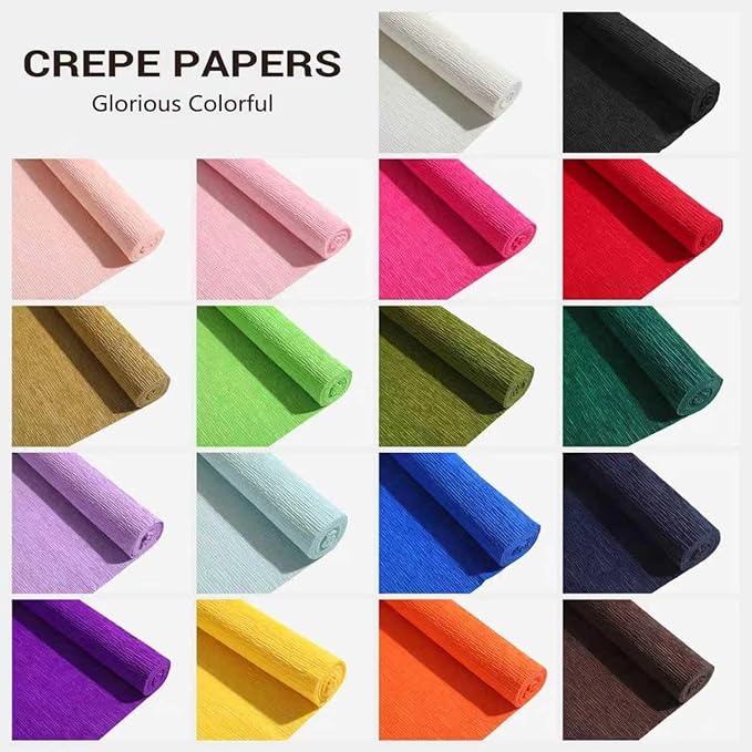 Heavy Crepe Paper for Flower Making, DIY Crafts | Italian-Quality Crepe Paper with 300% Stretch | Papel Crepe de Colores Paquete - Image 2