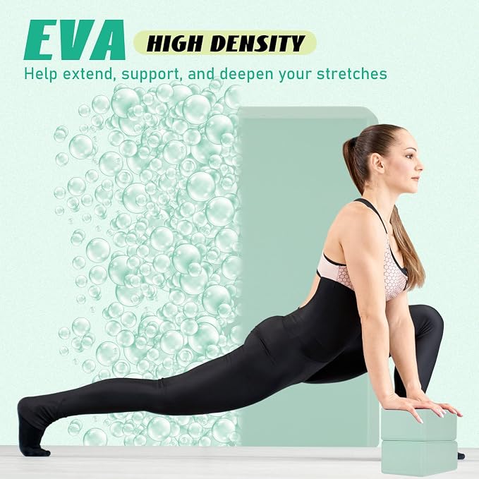 Wettarn 6 Pack Yoga Blocks 9 x 6 x 4 Inch EVA Foam Lightweight Non Slip Yoga Props for Pilates Stretching Meditation - Image 5