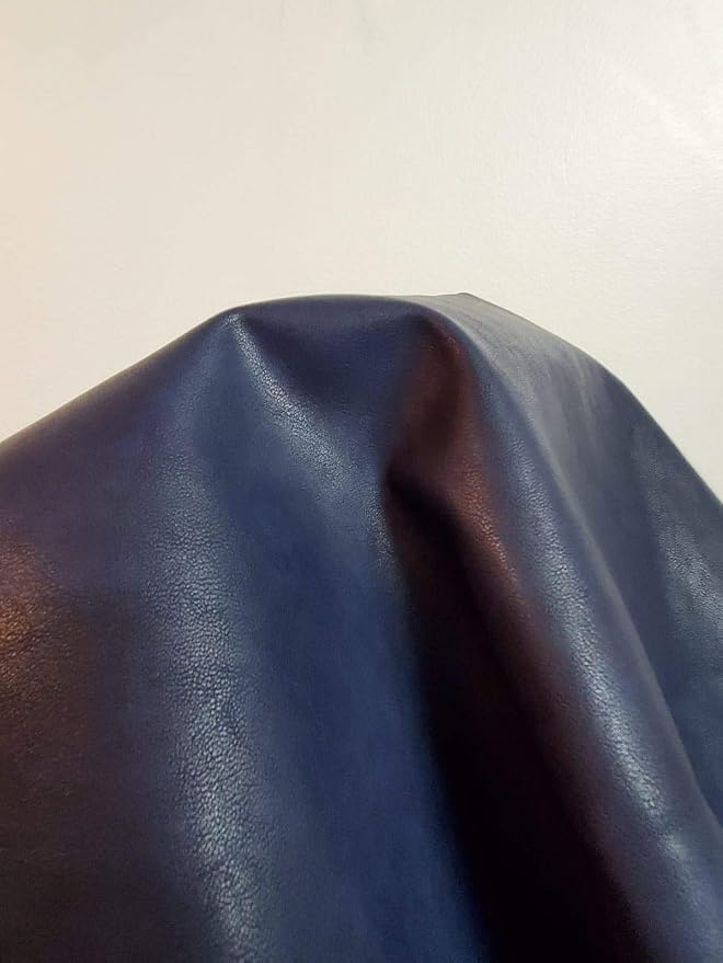 NAT Leathers | Navy Soft Faux Vegan PU (Peta Approved Vegan) Leather by The Yard Synthetic Pleather 0.9 mm Nappa Yards (900 inch Wide x 54 inch) Soft Smooth Upholstery (Navy, 25 Yards (900"x54")) - Image 5