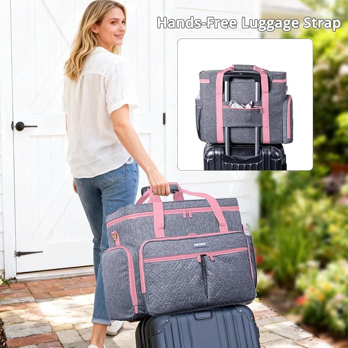 AMOIGEE Rolling Tote Bag with Wheels and Handle, Sewing Machine Case, Craft Organizer Tote for Scrapbooking Storage, Teacher Rolling Bag, Craft Supply Storage, Art Bag, Rolling Cart for Teachers - Image 8