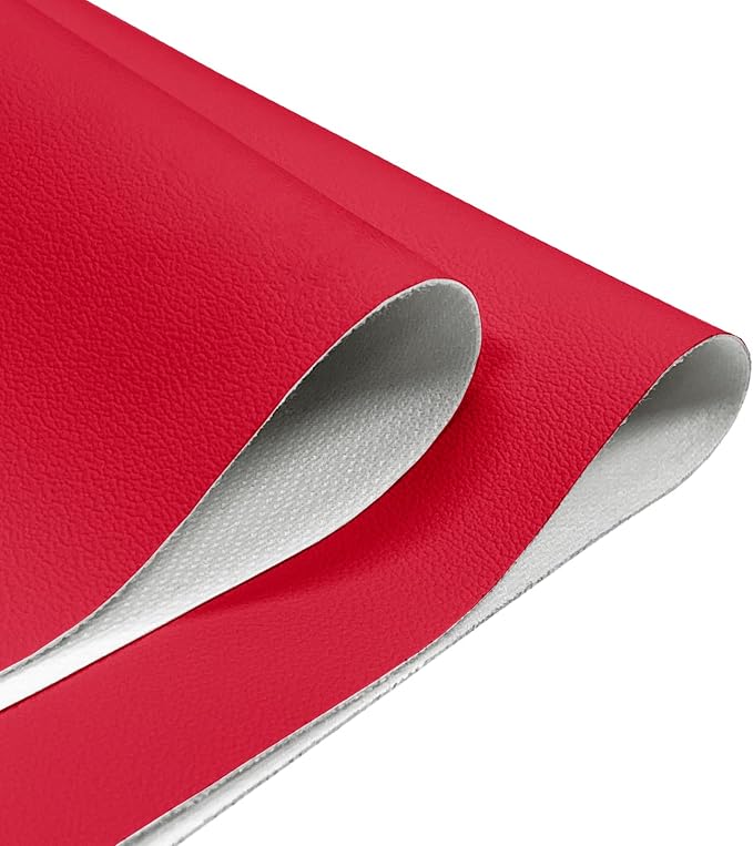 Faux Leather Fabric,54"x36" Thick Durable Synthetic Upholstery Leather Vinyl, Soft Smooth Waterproof, Durable,Replacement Renovate for Wallets, DIY Projects, Furniture, Car Seats 1 Yard-Red by AOOTOOLINK