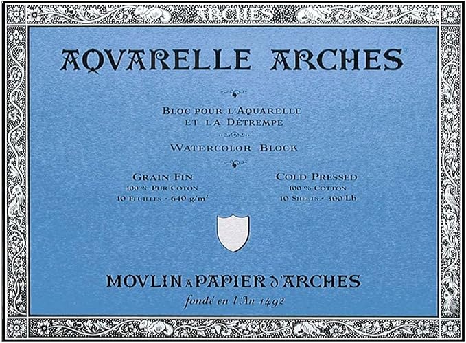 Arches 12-Inch x 16-Inch Acid-Free Cold-Press Watercolor Paper Block by Unknown