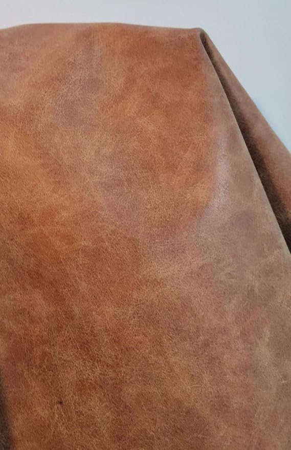 NAT Leathers,Blonde Light Tan Distress Crazy Horse Soft Faux Vegan Leather PU {Peta Approved Vegan},Synthetic Pleather 0.9mm Smooth Nappa Vinyl Upholstery,180"x54" - Image 8