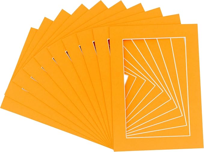 11x14 Mat for 12x16 Frame - Precut Mat Board Acid-Free Show Kit with Backing Board, and Clear Bags Orange 11x14 Photo Matte Made to Fit a 12x16 Picture Frame Matboard for Framing, Pack of 100 Mats by PosterPalooza