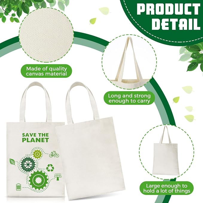 Xuniea 9.8 x 11.8 Inch Small Canvas Tote Bags for DIY Painting, Beige Sublimation Blank Bags Resuable Grocery Tote with Handles for DIY Craft Party Favor - Image 6