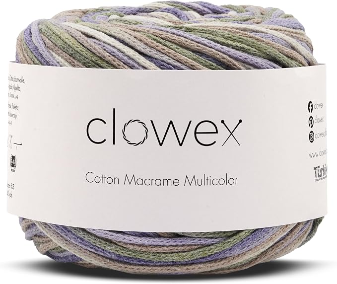 3mm Cotton Macrame Multicolor, Braided 142 yds 4 Medium Aran Colorful Ombre Cake Yarn, Variegated Rainbow Macrame Cord for Knitting, Crochet and Knotting, DIY Craft Cord - Image 2