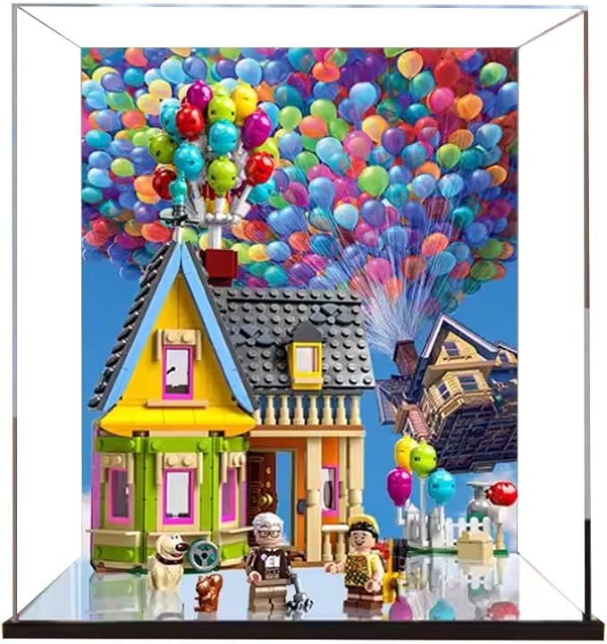 Acrylic Display Case for Lego Disney and Pixar 'Up' House 43217,Showcase,Protect & Decorate Models with Dustproof Storage,Gifts (Background C) by HALFS