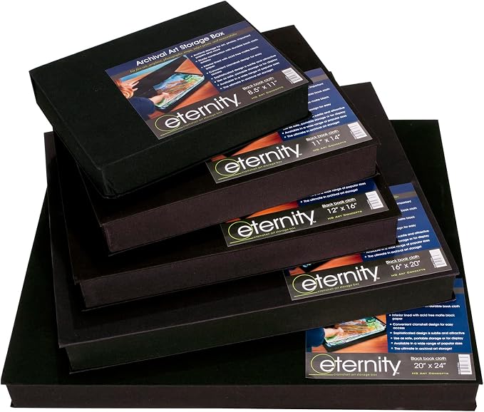 HG Art Concepts Eternity Archival Clamshell Photo Storage Box, Black - 9"x12" - For Storing Artwork, Photos & Documents, Deluxe Acid-Free, Sturdy & Lined With Archive-Quality Paper - Image 7