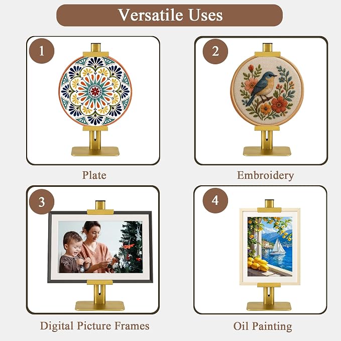 24''Adjustable Metal Tabletop Easel, Picture Frame Stand | Heavy-Duty Metal Display Stand for Artworks, Photos, Signs, Fits Most Frames up to 1.26" Thick (Gold) - Image 8