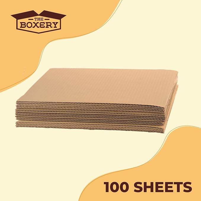 The Boxery Corrugated Cardboard Sheets 12.5 x 12.5" - (1/8" Thick) | 100 Sheets | LP Insert Pads, Brown, Frame Backing, DIY Projects, Arts and Crafts, Dividers, Mailing, Packing Protection - Image 2