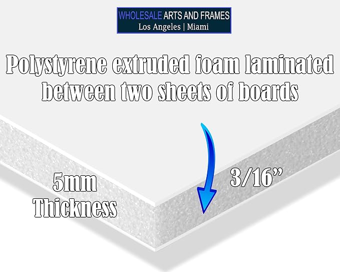Foam Board 8.5x11 5PK Foam Core Boards 3/16 Thick Foam Poster Board White Foamboard 8.5x11 Large Acid Free Foamcore Sheets, Polystyrene Rigid Foamboard Large Foamcore Backing for Backdrop, Display - Image 3