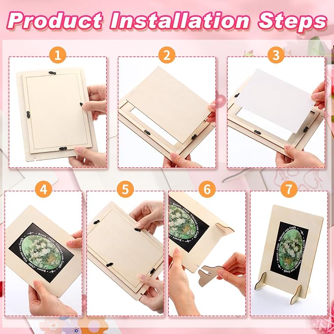 200 Pack DIY Wooden Picture Frames for Crafts for 4 x 6 Inch Photos Unfinished Solid Wood Photo Picture Frames for Crafting DIY Painting Birthday Wedding Birthday (Rectangle) - Image 4