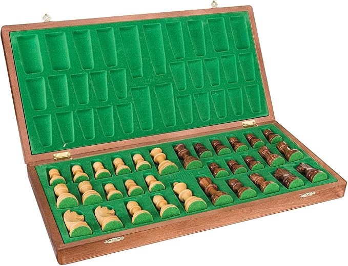 Wooden Tournament Chess Set with Wooden Board and Chess Pieces - Chessmen - European (19" (48cm) - Staunton M)