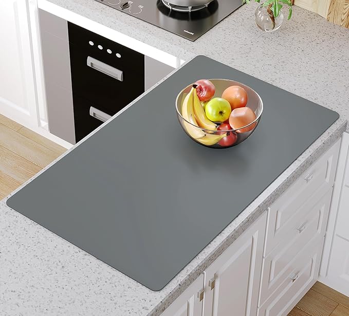 Warome Silicone Mats for Kitchen Counter, 36"X 23.6" Heat Resistant Mats for Countertop, Extra Large Silicone Countertop Protector Mat, Nonstick Counter Mat For Baking/Pastry/Crafts-Gray by Warome