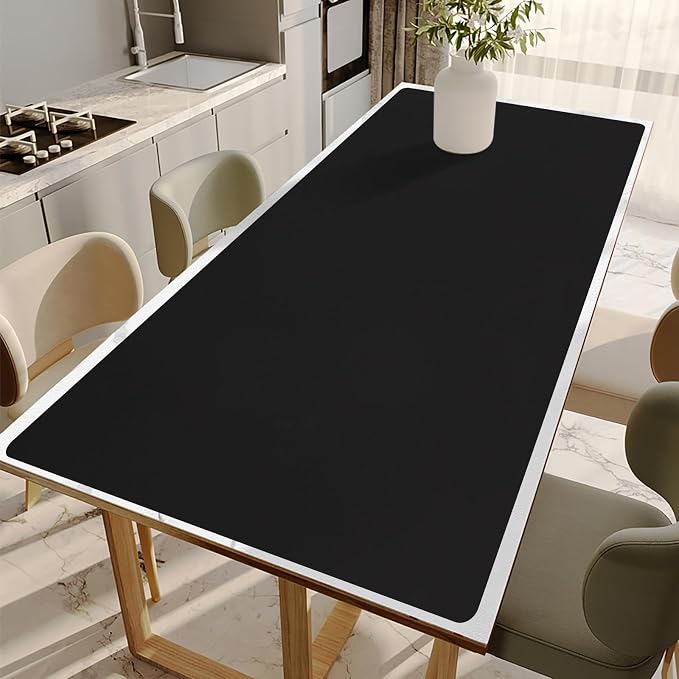 Large Silicone Mat, 24"x80" Heat Resistant Mats for Countertop, Black | Multipurpose Use Cuttable Silicone Roll for Use As Kitchen Island Mat, Dining Table Mat. Skin-friendly Material by Bsonedo