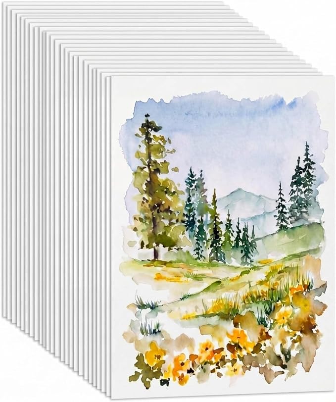 TaoBary 300 Pcs Watercolor Paper 8 X 12 Inch 230 GSM, Cold Press White | Bulk Packs Ideal for Beginner Class Practice, Acid-free Sketch Painting, Cold Press Texture Suits Adults Drawing Craft by TaoBary