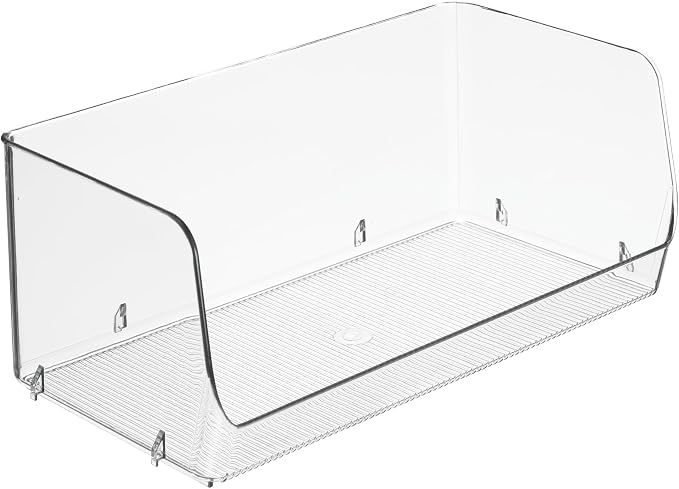 iDesign Stackable Open-Front Storage Bins, Set of 3, Clear | Kitchen and Pantry Organization - Image 10