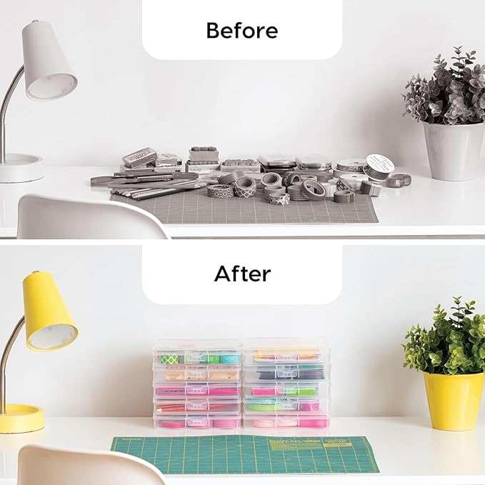 IRIS USA Photo Storage Cases |Made in USA| Fits 4"x6", (10-Pack) - Clear | Picture Box Containers for Tasks, Stickers, Ephemera, & Flashcards Organization - Image 5