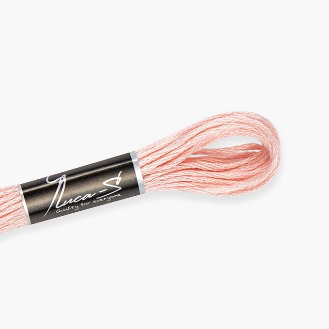 Premium Embroidery Thread Luca-S, 100% Giza Cotton, Oeko TEX Certified Stranded Cotton - 01 / DMC 3713 / Anchor 1020 by Luca-S