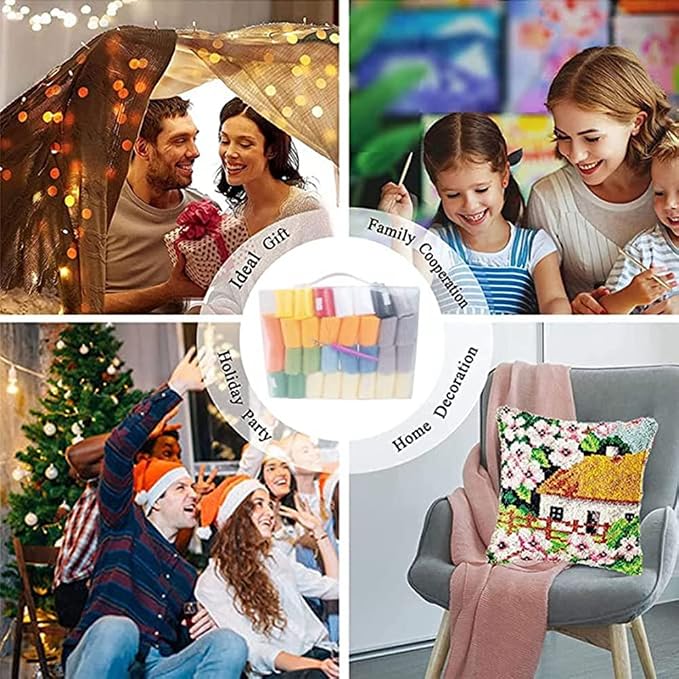 Yglnden Latch Hook Kits Rug Jesus Crochet Yarn Cushion Colour Printed Canvas Cover Rug Needlework DIY Hook and Latch Kit Home Decoration 79x54cm/31 X21 inch - Image 6